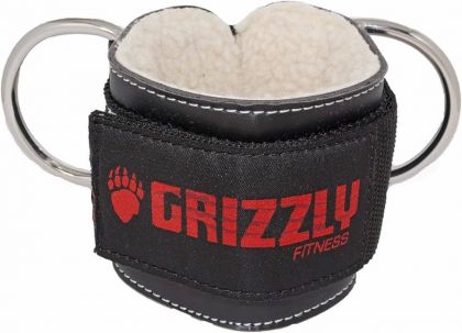 GRIZZLY 3" Leather Ankle Cuff Strap Black