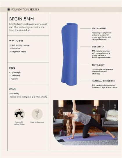 Manduka Begin Yoga Mat 5mm All Color