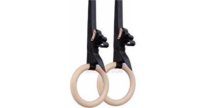 MD Buddy Wooden Gym Rings (with straps &amp; bag)