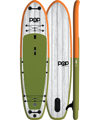 Pop 11&#039;6&quot; Inflateable El Capitan Paddle Board (Orange/Green)