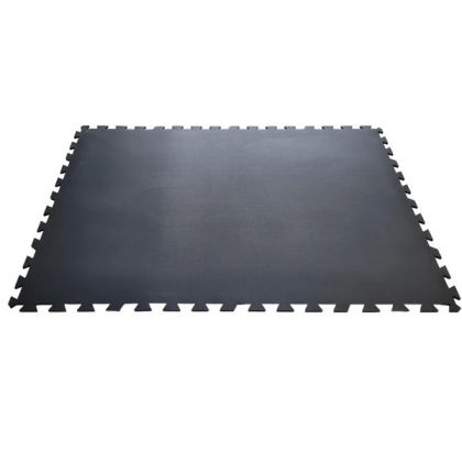 QS Rubber 4&#039;x6&#039;x9.5mm OD Interlocking Mat - BLACK