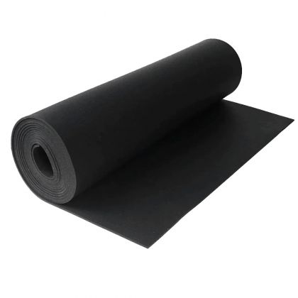 QS Rubber Mat 4’x25’x3/8” Roll - Black